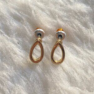 Gold Tone Teardrop Stud Earrings